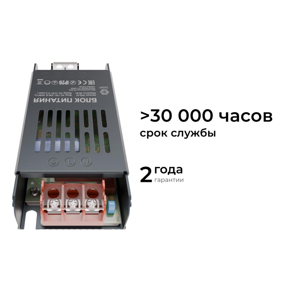 Блок питания Apeyron 12В 60Вт IP20 5А PS3-47 в Санкт-Петербурге