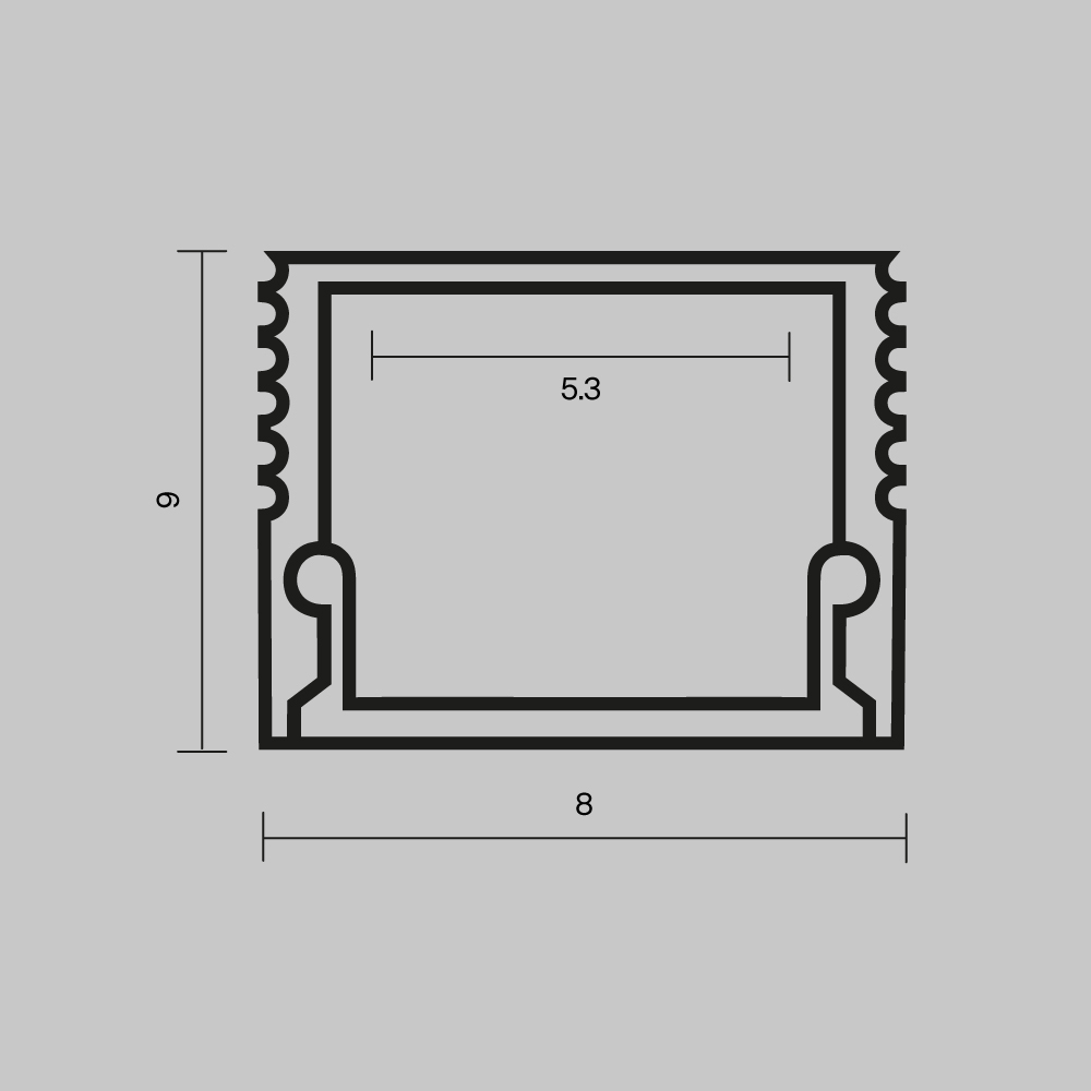 Алюминиевый профиль накладной Maytoni Led Strip ALM-0809-B-2M 631002 в Санкт-Петербурге