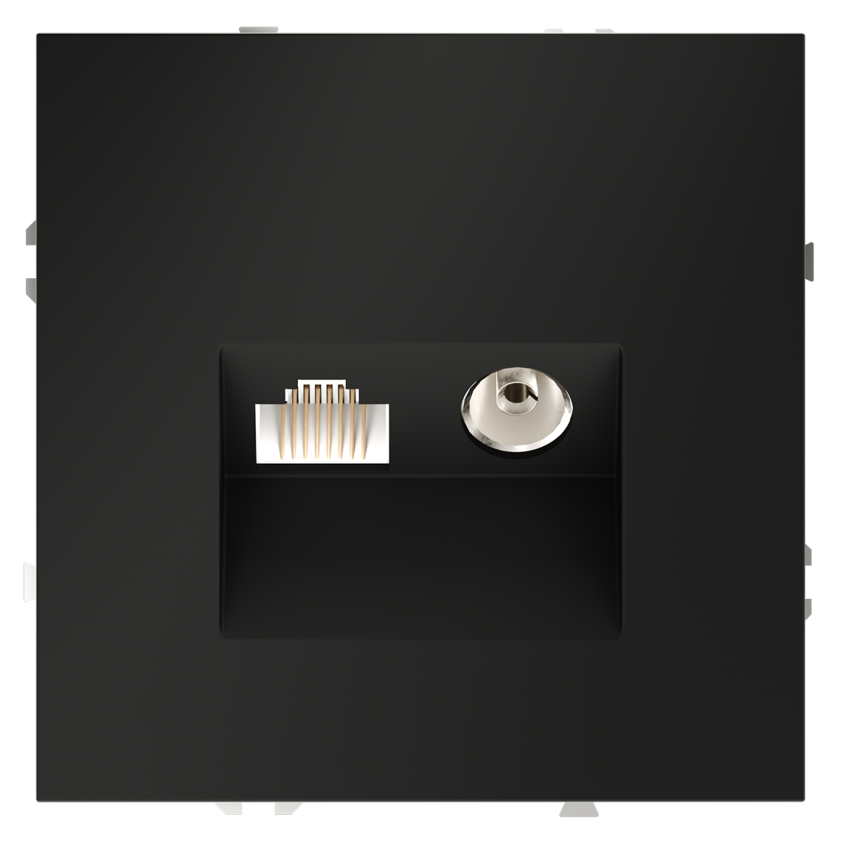 Розетка телевизионная встраиваемая Voltum S70 TV+RJ45 кат. 6, (черный матовый) VLS060708 в Санкт-Петербурге