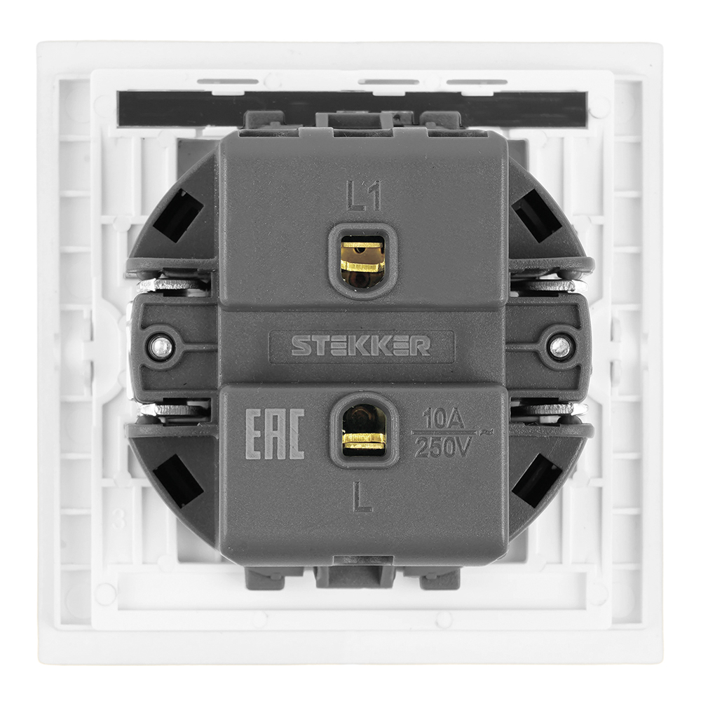 Выключатель 1-клавишный c индикатором (механизм) Stekker Мия 250В 10А RSW10-3101-01 белая магнолия 50431 в Санкт-Петербурге