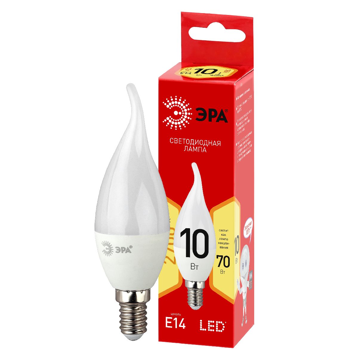 Лампа светодиодная Эра E14 10W 2700K LED BXS-10W-827-E14 R Б0051854 в #REGION_NAME_DECLINE_PP#