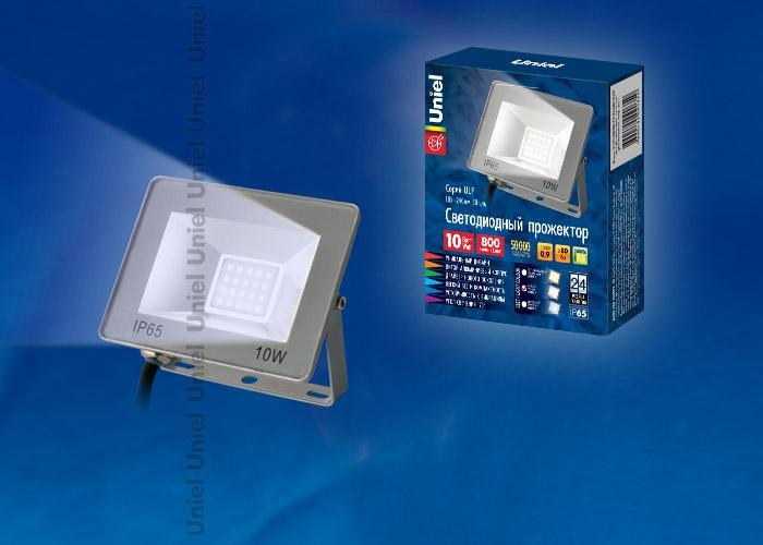 Прожектор светодиодный (UL-00001839) Uniel 10W 6000K ULF-F15-10W/DW IP65 185-240В Silver в Санкт-Петербурге