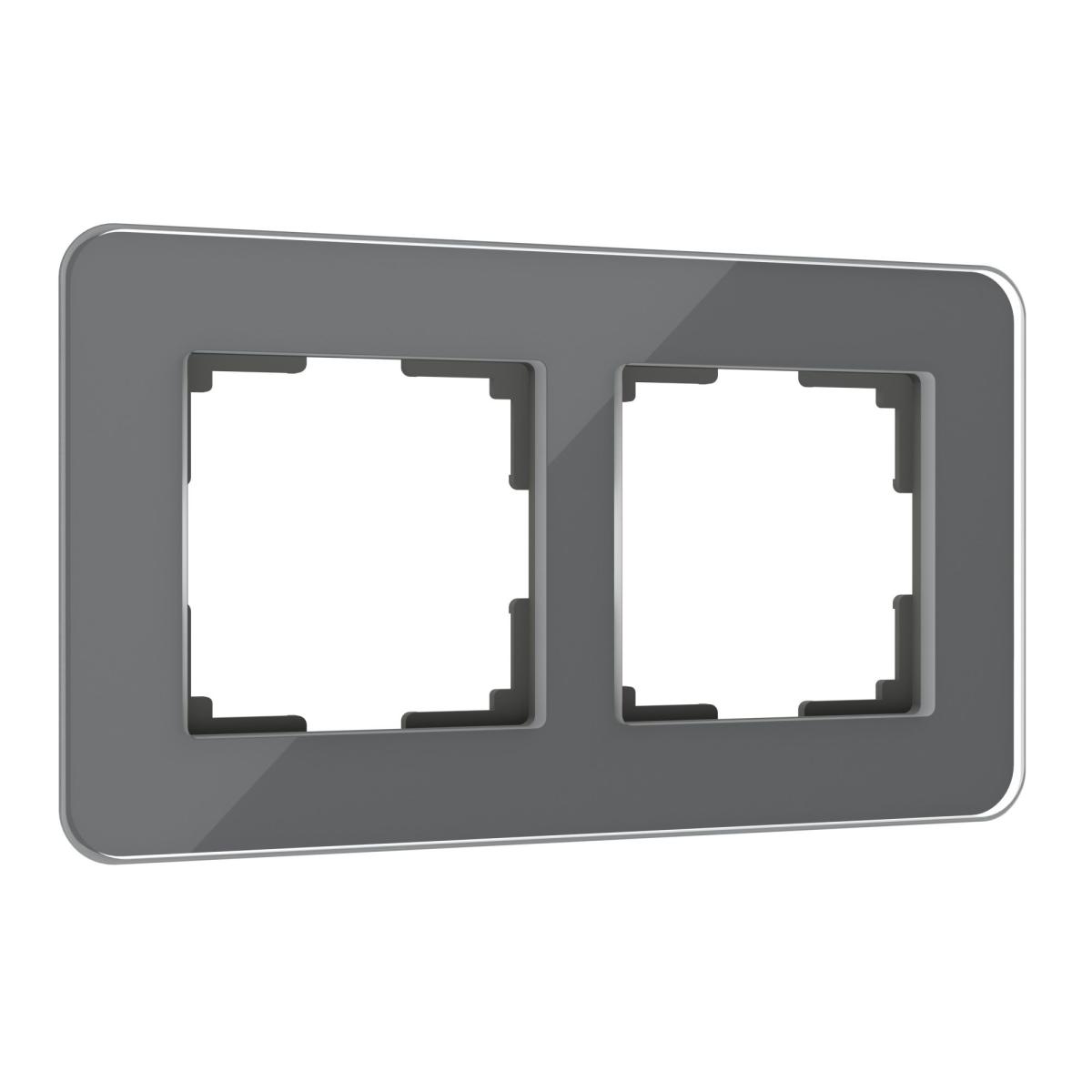 Рамка из стекла на 2 поста Werkel Elite графит 4690389180705 W0022440 в Санкт-Петербурге