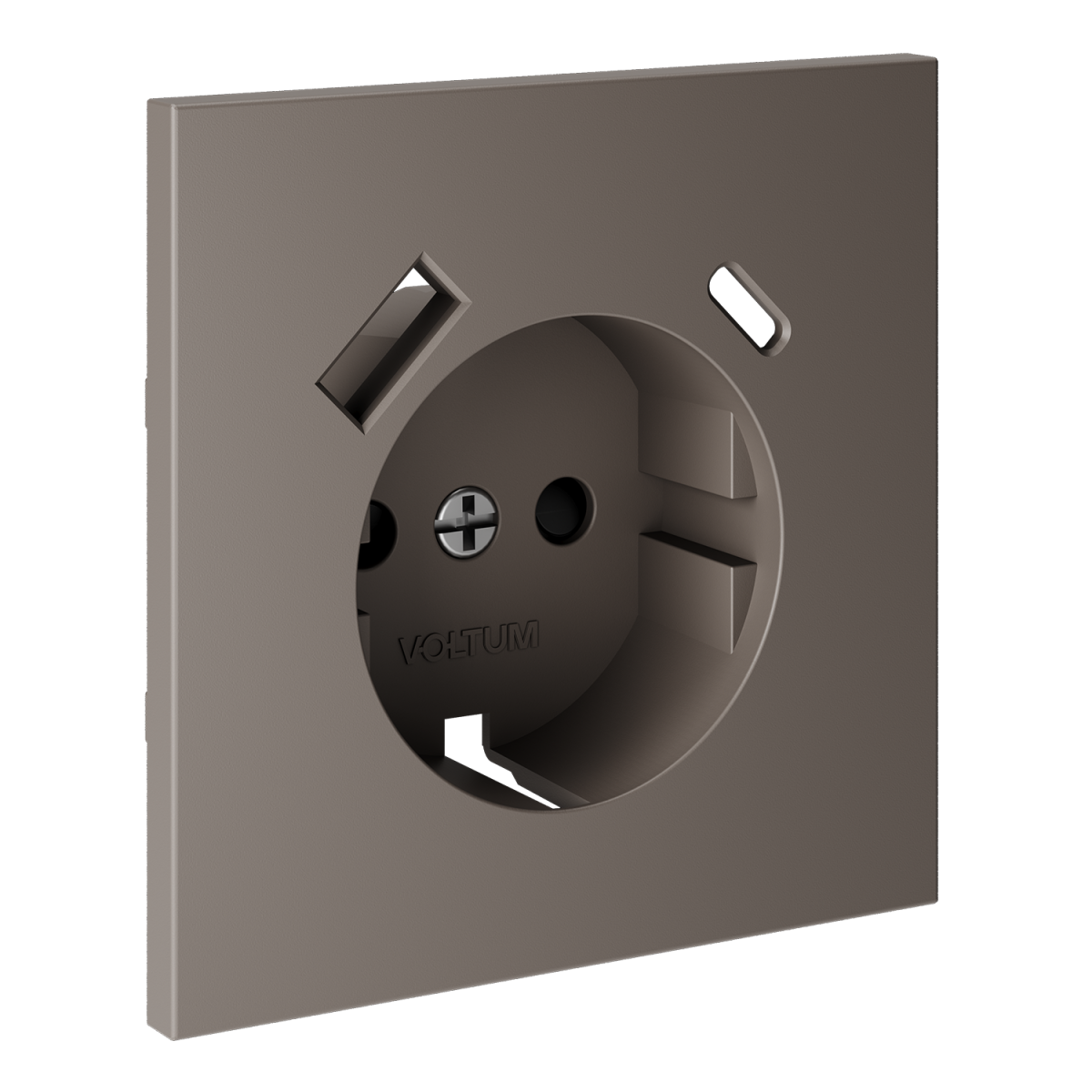 Накладка для розетки с заземлением и защитными шторками, с USB A+C Voltum S70 (капучино) VLS001014 в Санкт-Петербурге