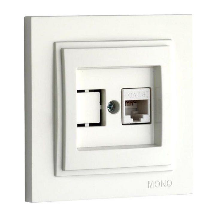 Розетка компьютерная Rj45 Cat6 Mono Electric Despina слоновая кость 102-010005-125 в Санкт-Петербурге