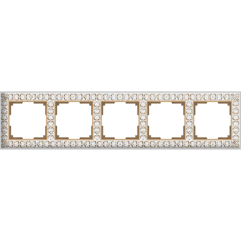 Рамка Werkel Antik на 5 постов белое золото WL07-Frame-01 4690389099212 в Санкт-Петербурге