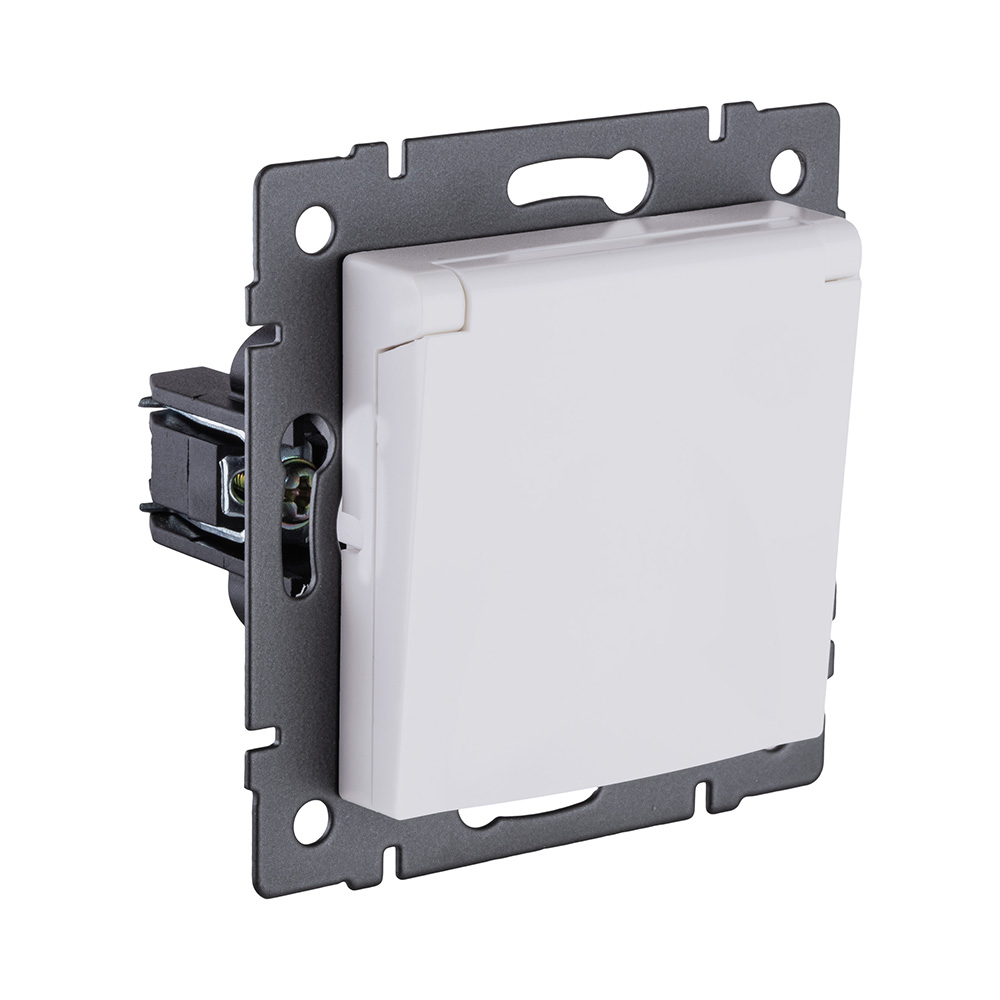 Розетка штепсельная SCHUKO 16A/250 В с крышкой, белый матовый Kollinger REA-006WM для Aspekt, Eleganz, Reflex в #REGION_NAME_DECLINE_PP#