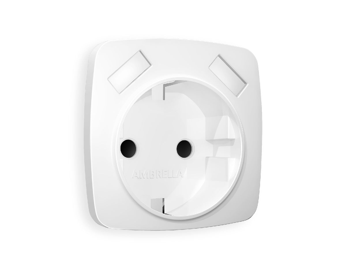 Лицевая панель для розетки с/з со шторками 2USB A+A Ambrella Volt Omega OP1290 в Санкт-Петербурге