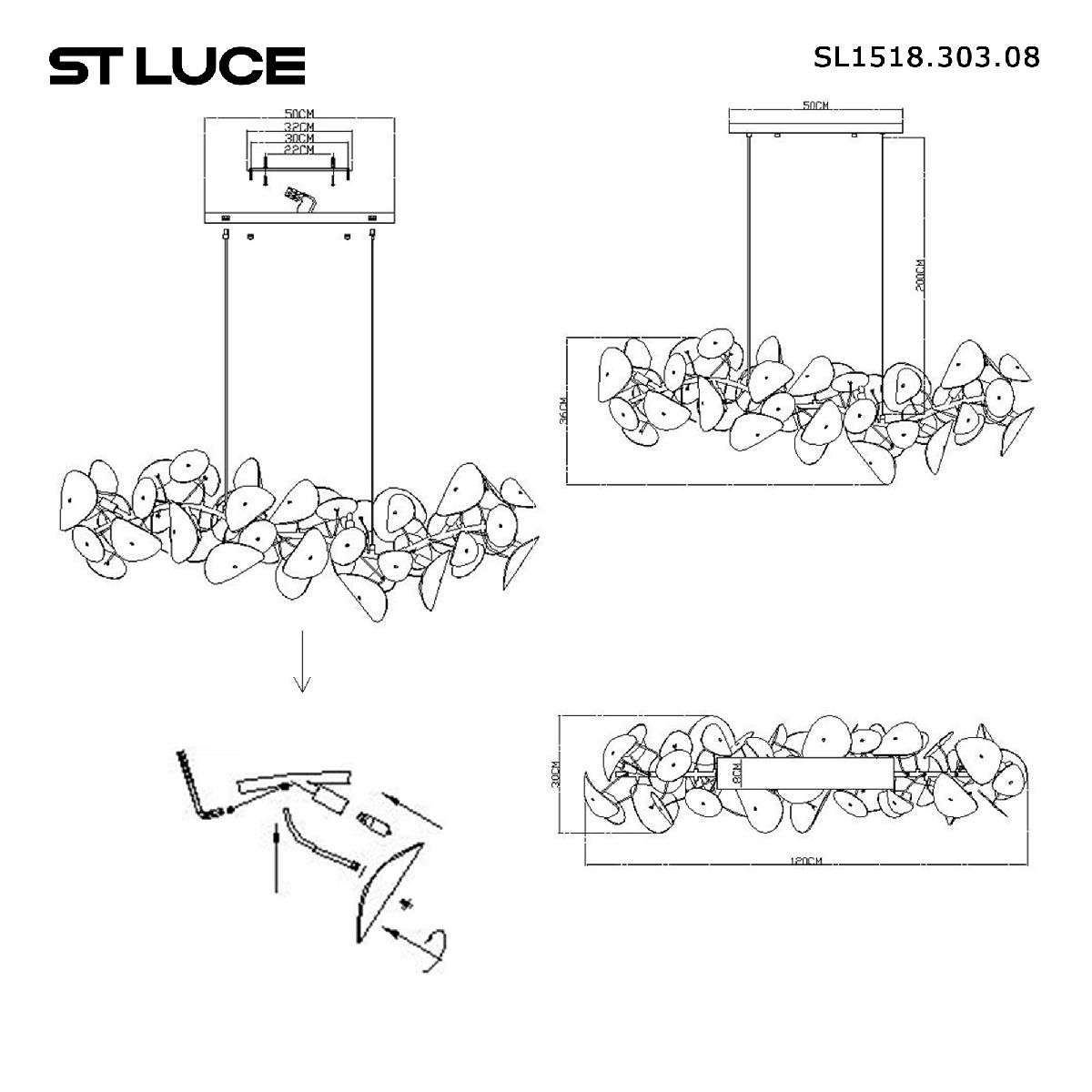 Подвесная люстра ST Luce Dahlia SL1518.303.08 в Санкт-Петербурге