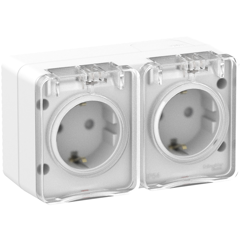 Розетка 2-ая с/з со шт., 16А 250B IP54 Systeme Electric AtlasDesign Profi54 ATN540126 в Санкт-Петербурге