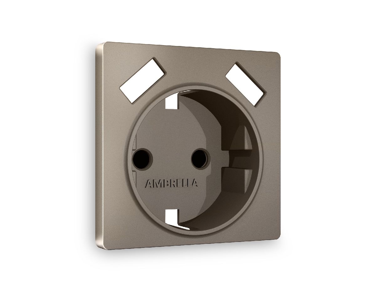 Лицевая панель для розетки с/з со шторками 2USB A+A Ambrella Volt Alfa AP6390 в Санкт-Петербурге