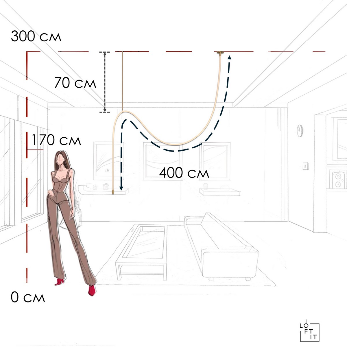 Потолочный светильник Loft IT Thread 10388C Brass в Санкт-Петербурге