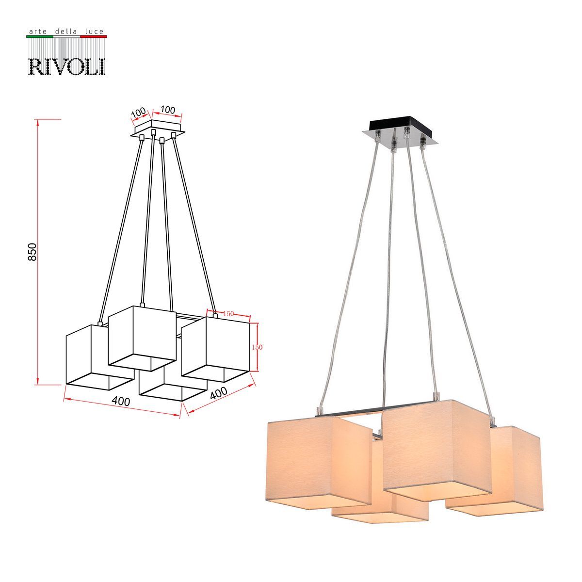 Подвесная люстра Rivoli Grendel 3119-304 Б0054990 в Санкт-Петербурге