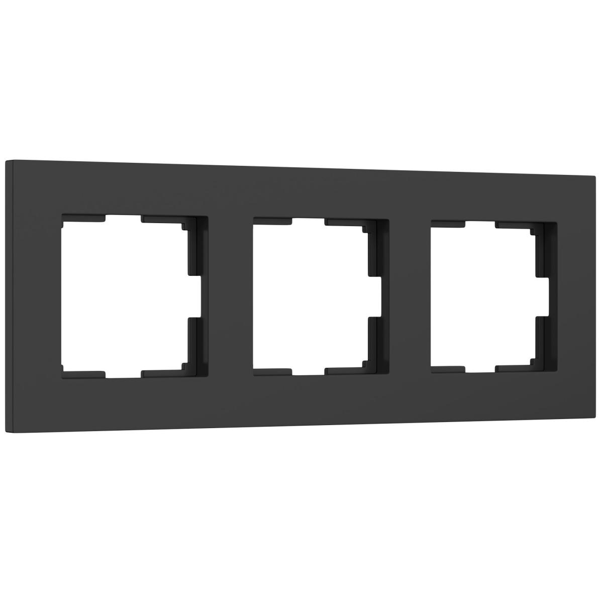 Рамка на 3 поста Werkel Slab черный матовый W0032908 4690389193422 a062801 в Санкт-Петербурге