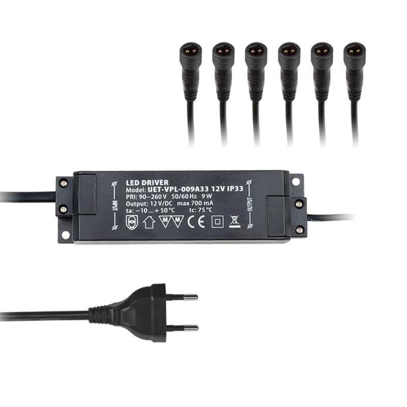 Блок питания для светодиодов (08939) Uniel 12V 9W IP33 0,7A UET-VPL-009А33 в Санкт-Петербурге