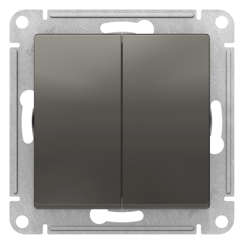 Переключатель 2-клавишный перекрестный, 2 x сх. 7, 10АХ Systeme Electric AtlasDesign Сталь ATN000973 в #REGION_NAME_DECLINE_PP#