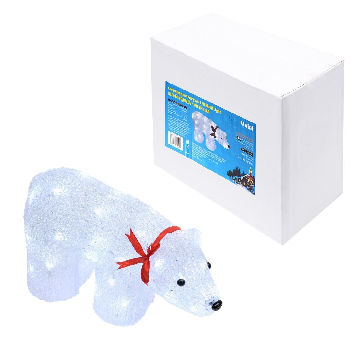 Фигура белый медведь Uniel ULD-M3423-040/STA WHITE IP20 WHITE BEAR 07954 в Санкт-Петербурге