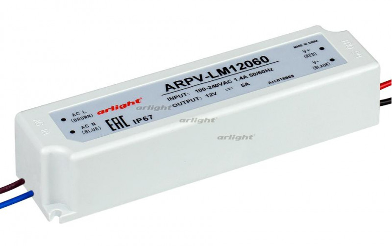 Блок питания Arlight ARPV-LV12060-A (12V, 5.0A, 60W) 018969 в Санкт-Петербурге