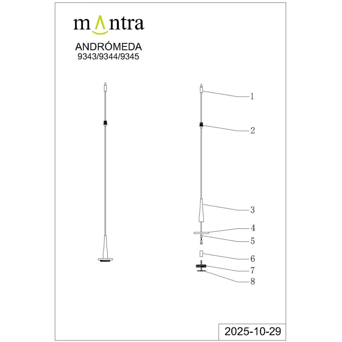 Подвес светодиодный без плафона и основания Mantra Andromeda 9345 в Санкт-Петербурге
