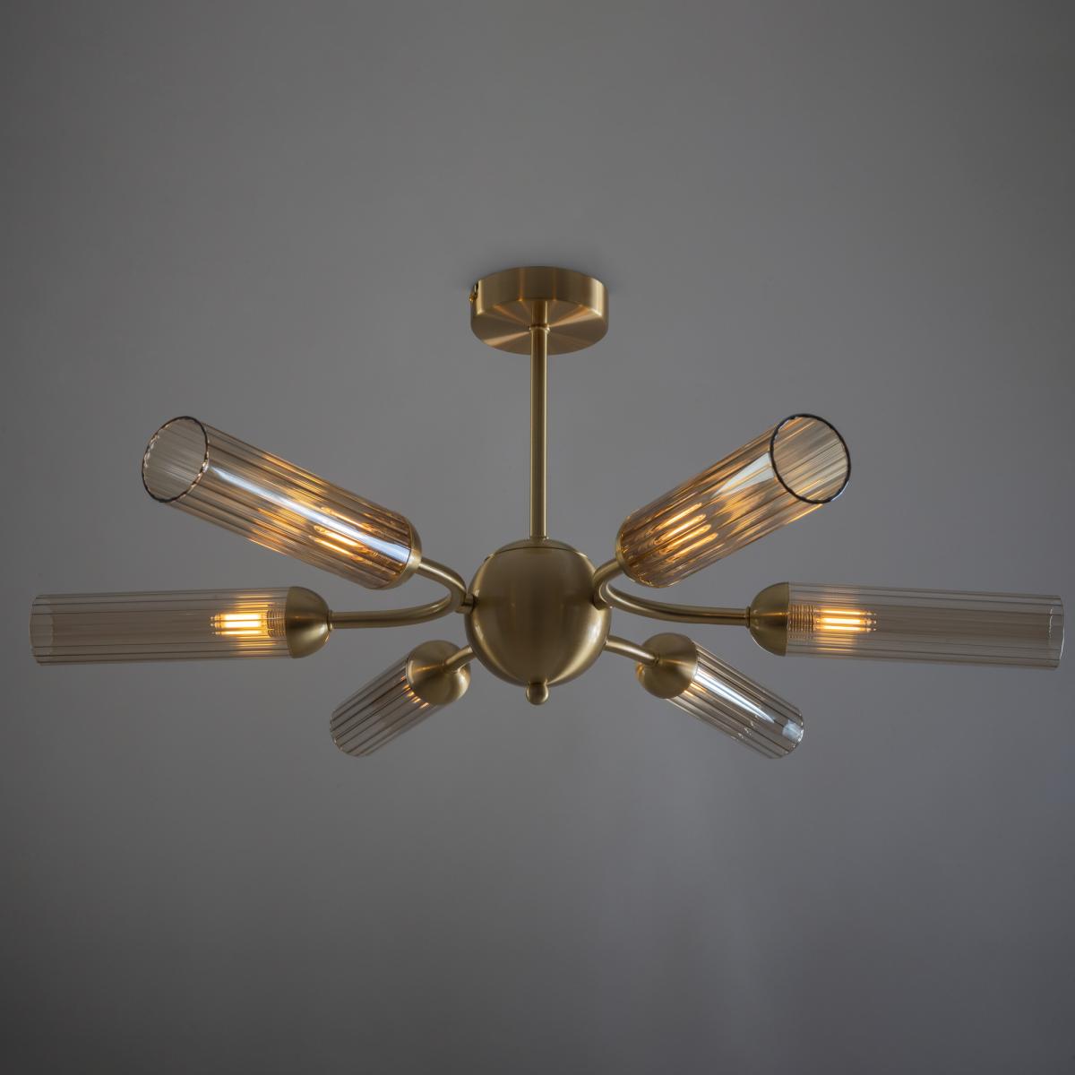 Люстра на штанге Freya Borgy FR5379CL-06G в #REGION_NAME_DECLINE_PP#