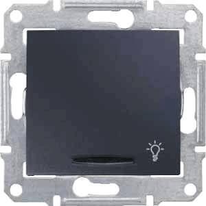 Выключатель кнопочный с синей подсветкой Свет Schneider Electric Sedna 10A 250V SDN1800170 в Санкт-Петербурге