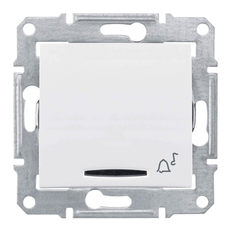 Выключатель кнопочный с синей подсветкой Звонок Schneider Electric Sedna 10A 250V SDN1700121 в Санкт-Петербурге