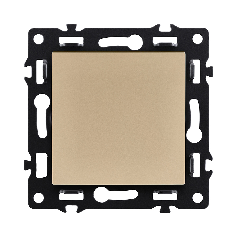 Выключатель кнопочный 1-клавишный 10А/250В, золотой Kollinger Asthetik AS-006GD в #REGION_NAME_DECLINE_PP#