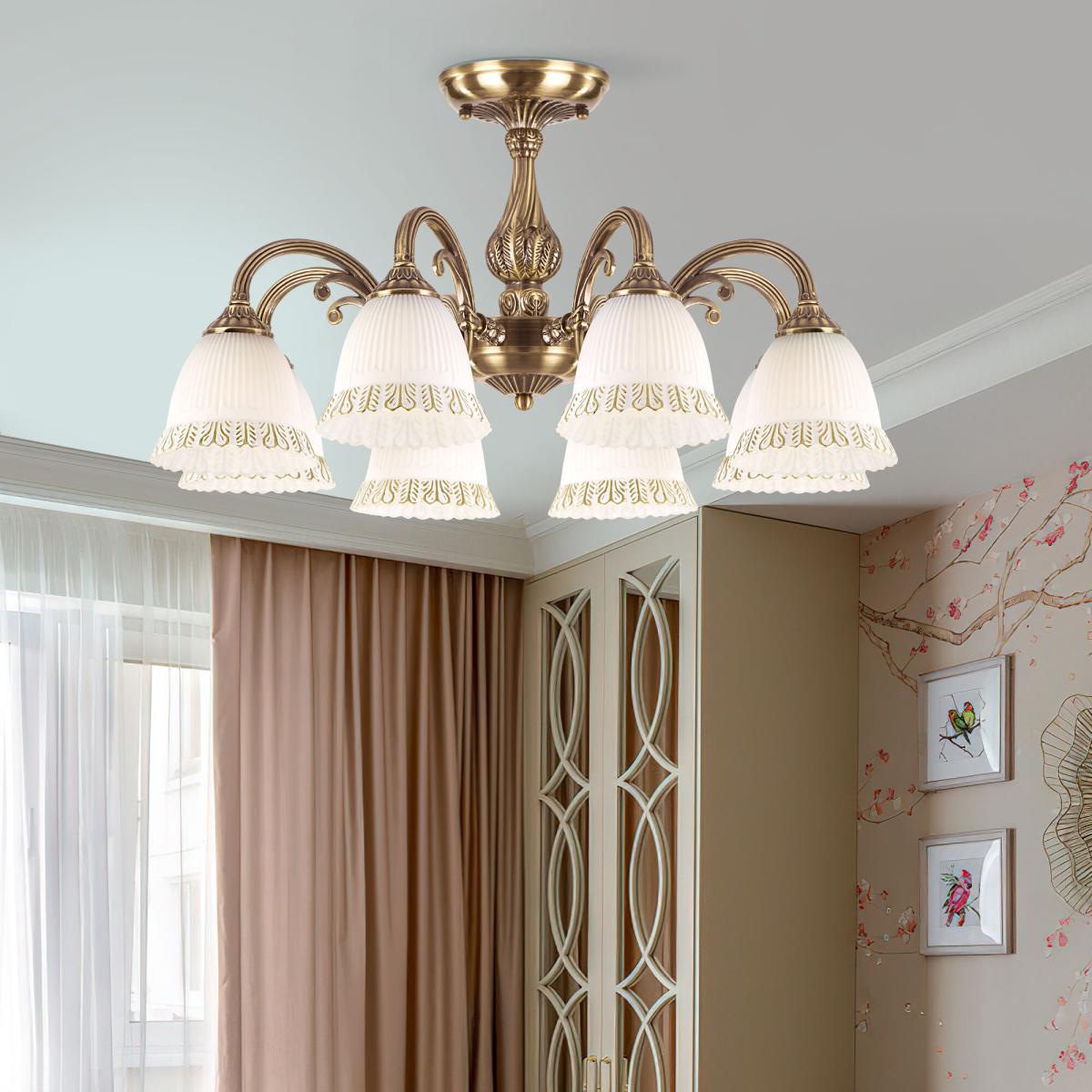 Люстра на штанге Eurosvet 60107/8 античная бронза в #REGION_NAME_DECLINE_PP#