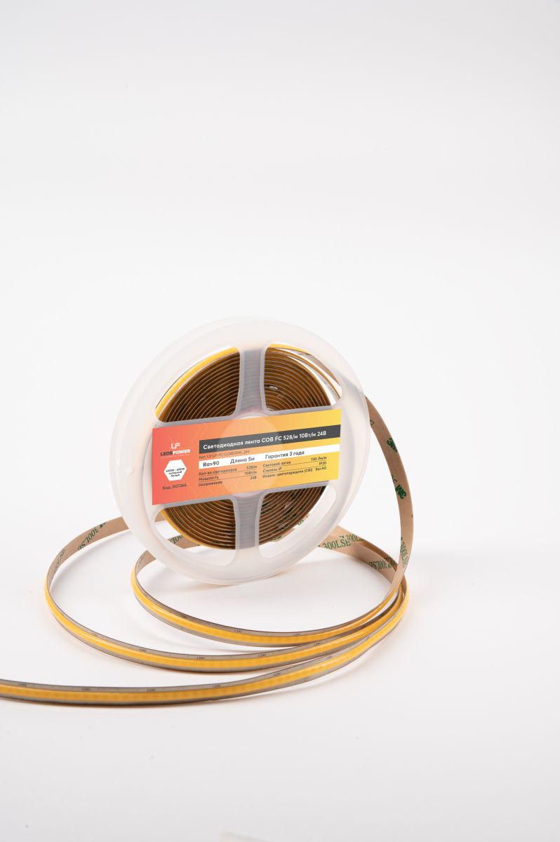 Светодиодная лента LEDS POWER COB FC 528/м (10Вт/м) 24В холодная 007366 в Санкт-Петербурге