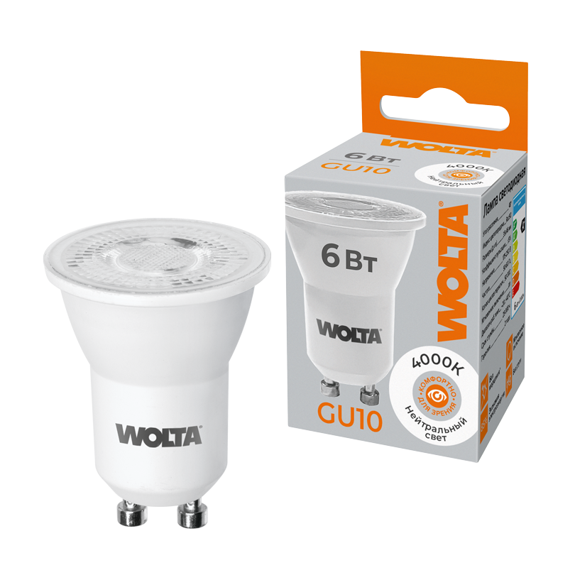 Светодиодная лампа WOLTA MR11 6Вт 4000K матовая WSTD-JCDR-MR11-6W4KGU10-L в Санкт-Петербурге