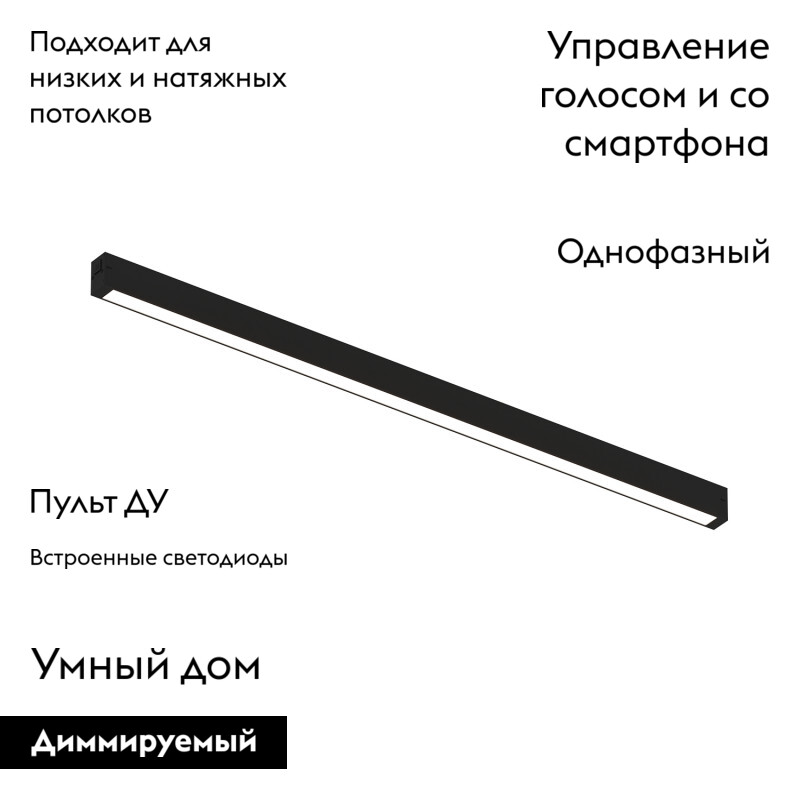 Трековый светильник Denkirs Smart linear DK8026-BK в Санкт-Петербурге