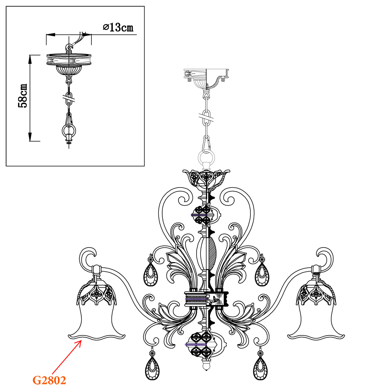 Подвесная люстра Odeon Light Safira 2802/6 в Санкт-Петербурге