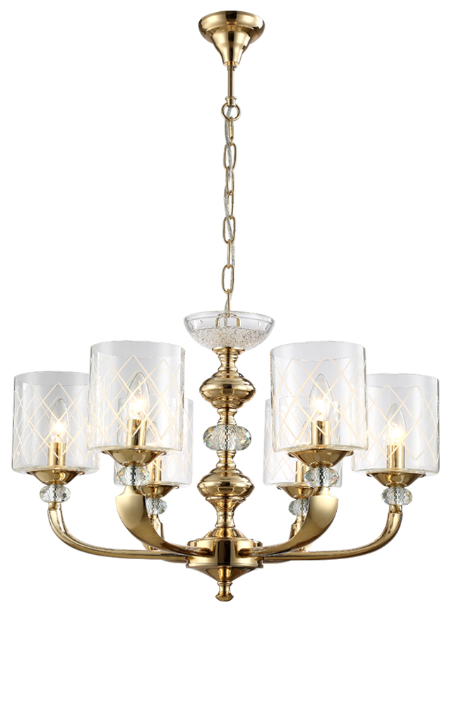 Подвесная люстра Crystal Lux Gracia GRACIA SP6 GOLD в #REGION_NAME_DECLINE_PP#