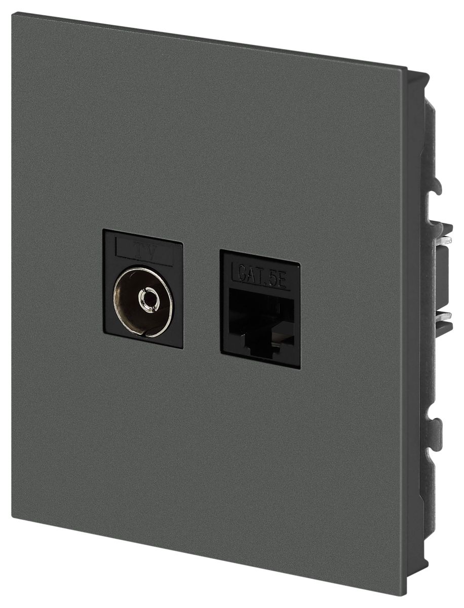 Розетка Эра Arktik 16-3110-06 комбинированная RJ45+TV графит Б0070499 в Санкт-Петербурге