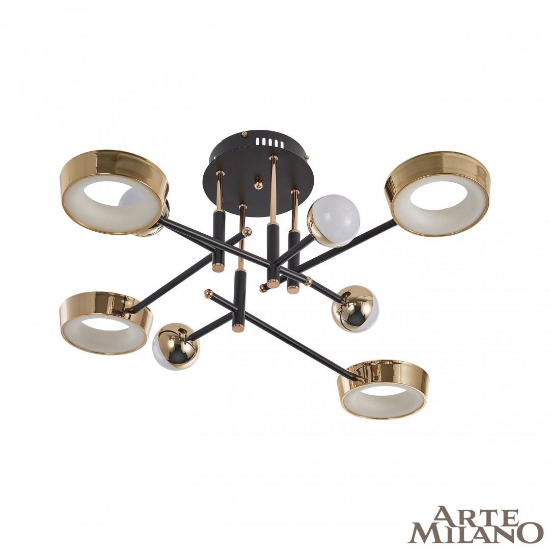 Потолочный светильник Arte Milano Ferrara 273299/8 BK/GD в #REGION_NAME_DECLINE_PP#
