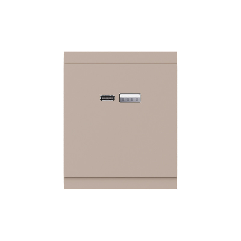Розетка SETE USB-A+Type-C 3А с функцией быстрой зарядки кашемир IP20/IP44 KRANZ KR-79-0729-2 в Санкт-Петербурге