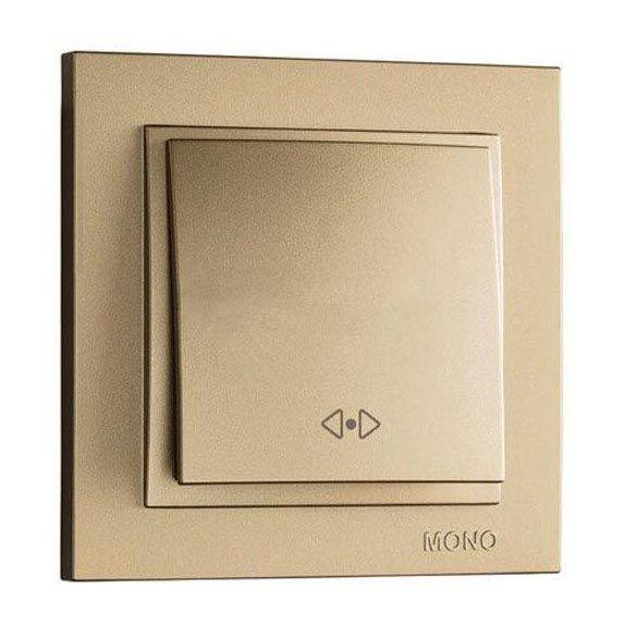 Выключатель одноклавишный перекресный Mono Electric Despina 10А 250В титан 102-222225-112 в Санкт-Петербурге