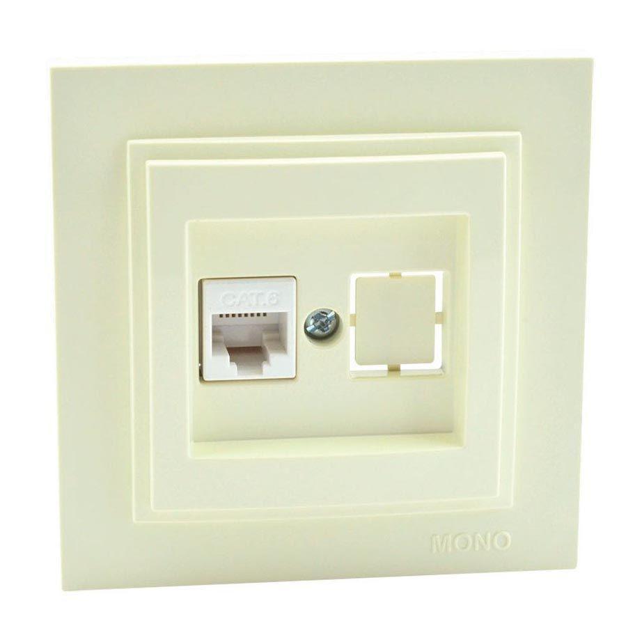 Розетка телефонная Rj45 Cat3 Mono Electric Despina-Larissa крем 500-001725-124 в Санкт-Петербурге