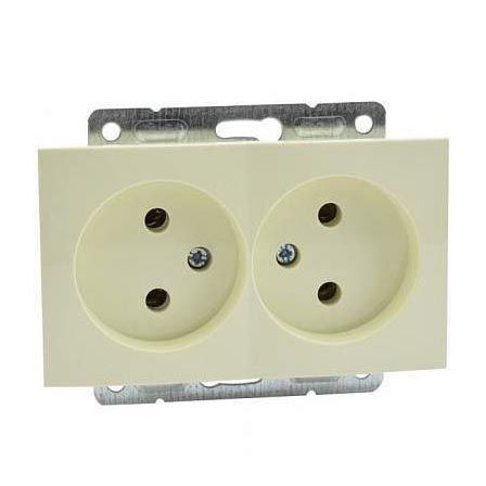 Розетка двойная без земли Mono Electric Despina-Larissa 16А 250В крем 500-001705-121 в Санкт-Петербурге