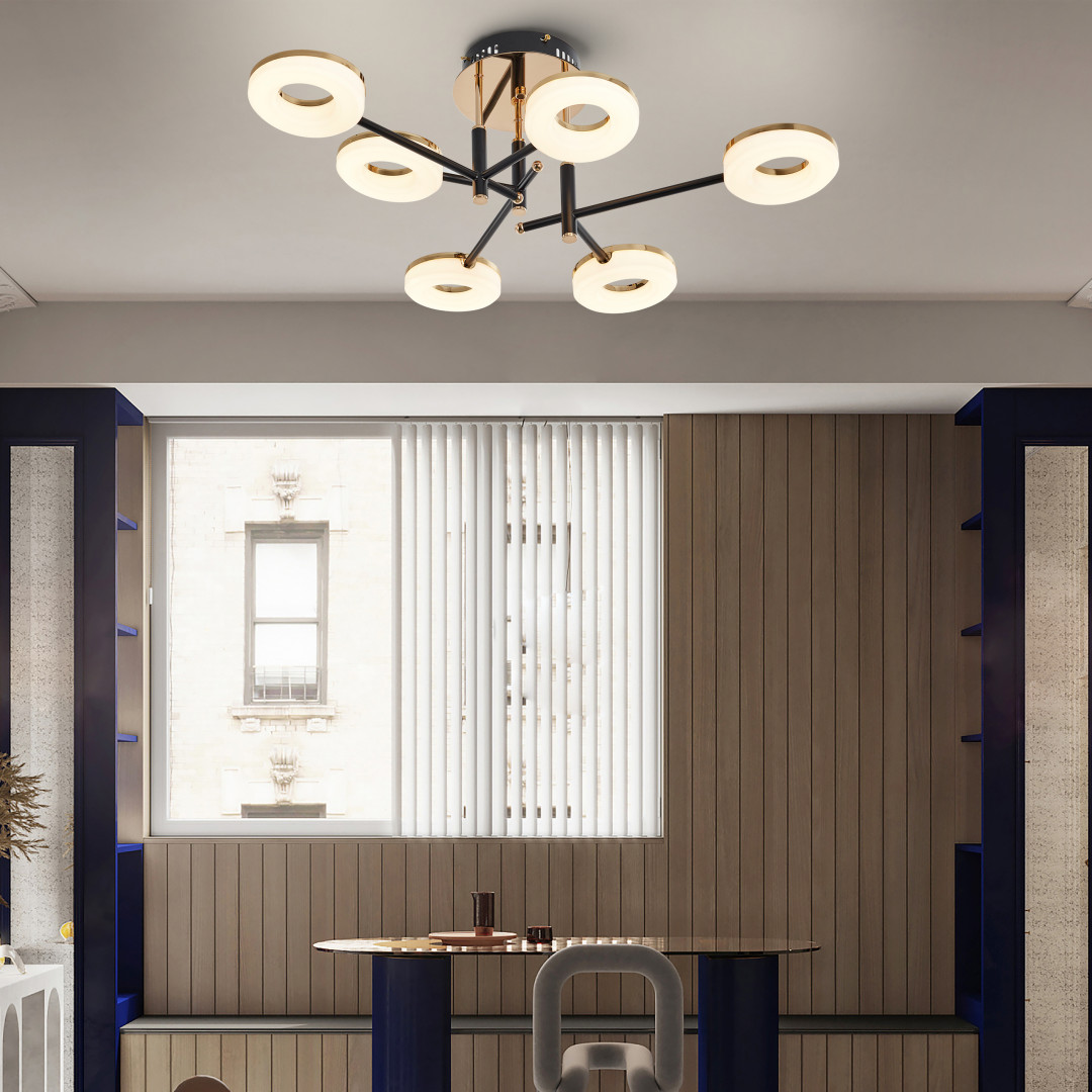 Потолочная люстра Arte Milano Ferrara 272999/6 BK/GD в #REGION_NAME_DECLINE_PP#