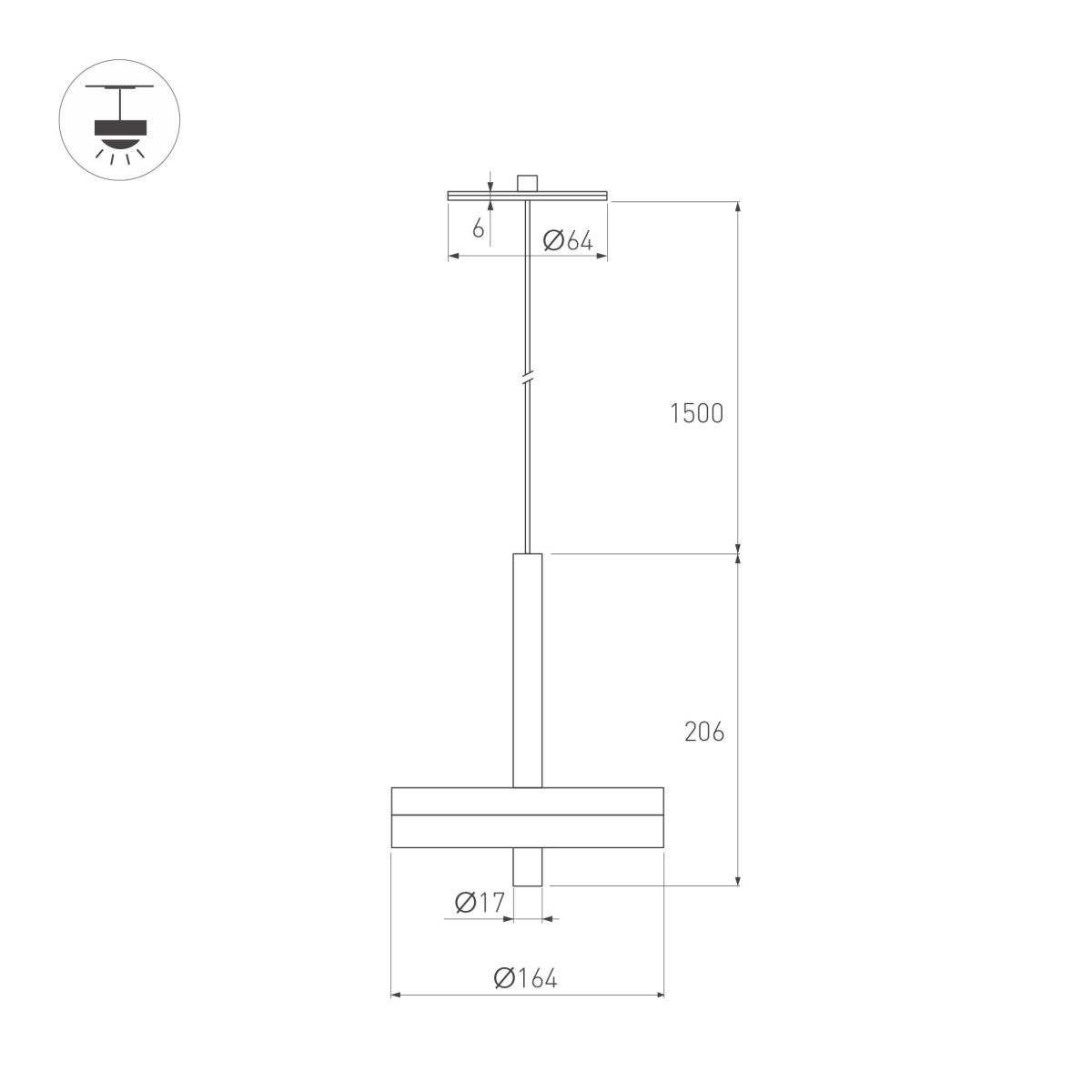 Подвесной светильник Arlight SP-MENTA-R165-12W Warm2700 (BK, 130 deg, 230V) (IP20, Мрамор) 061697 в Санкт-Петербурге