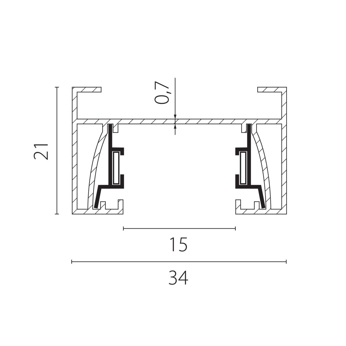 Шинопровод 2-контактный со стыковочным пазом, 3м Lightstar Barra 502038-T в Санкт-Петербурге