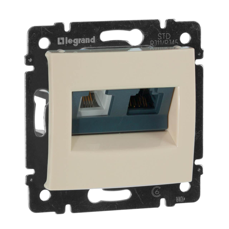 Розетка комбинированная RJ11+RJ45 Legrand Valena 6 кат UTP на винтах слоновая кость 774180 в Санкт-Петербурге