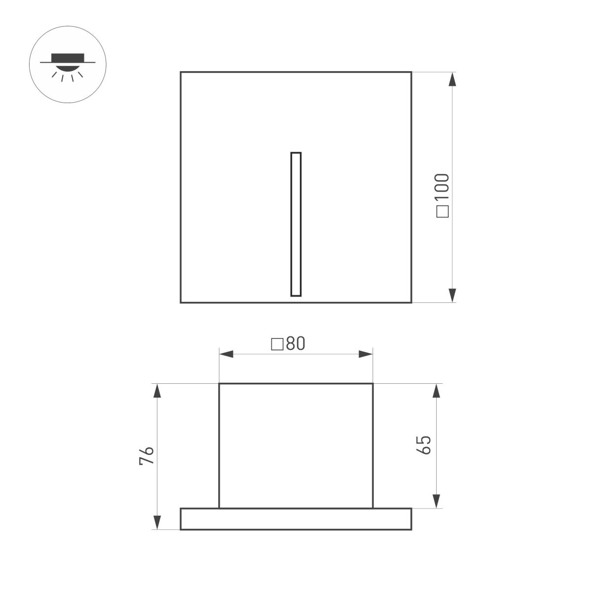 Светильник для ступеней Arlight LT-TIE-S100-3W Warm3000 (GR, 25x45 deg, 230V) (IP65 Бетон) 050877 в Санкт-Петербурге