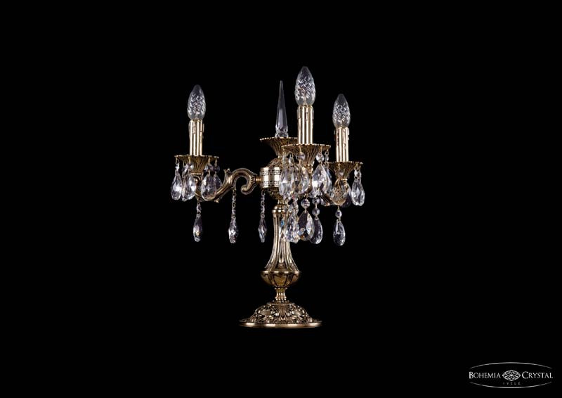 Настольная лампа Bohemia Ivele Crystal 1702L/3/CK125IV-45/A/GB в Санкт-Петербурге