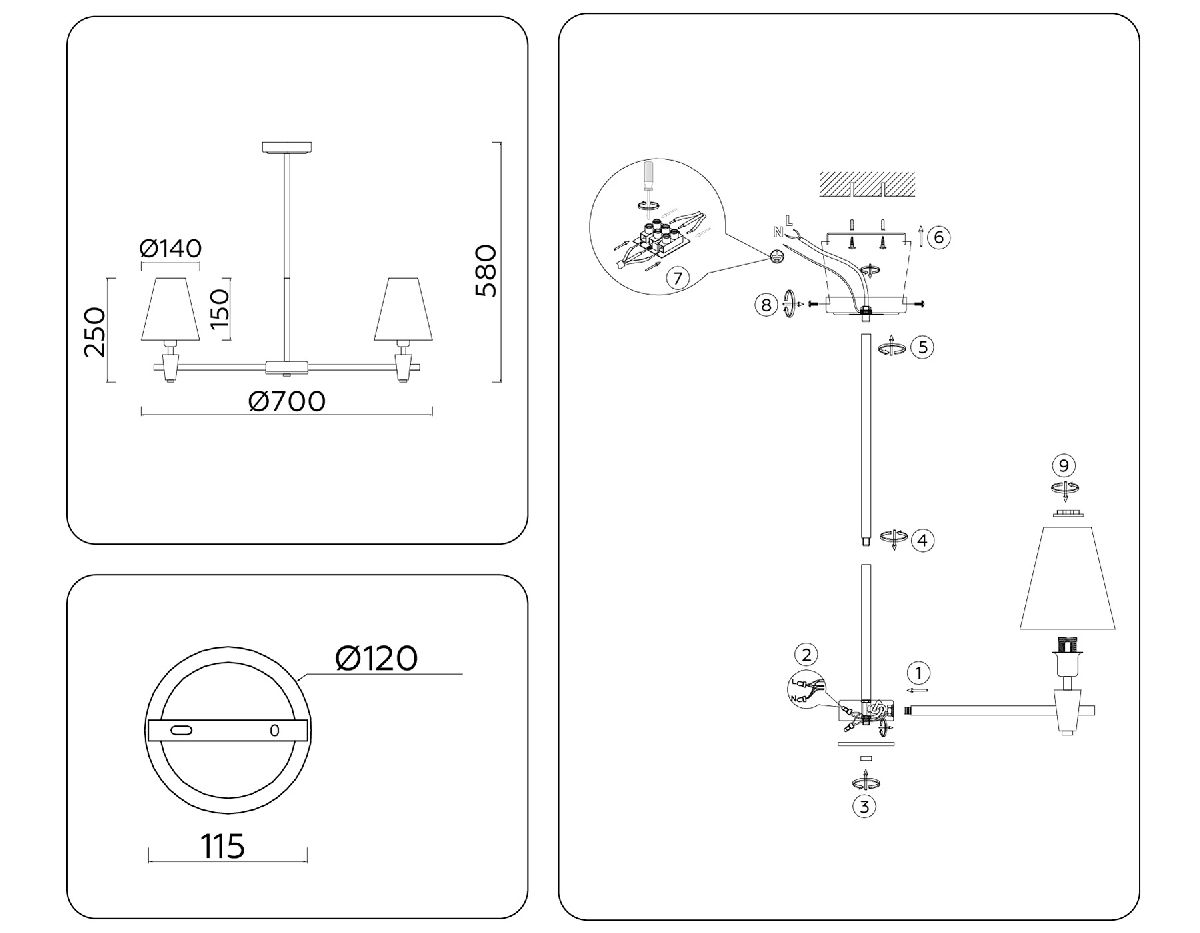 Люстра на штанге Ambrella Light High Light Heigh Light LH75051 в Санкт-Петербурге