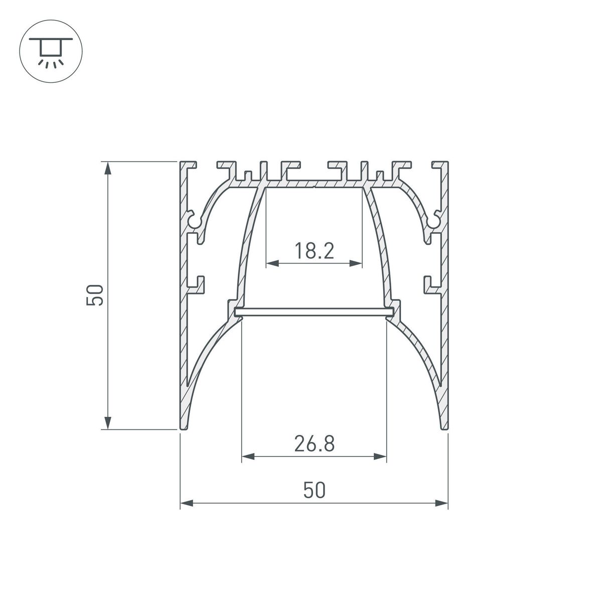 Алюминиевый профиль Arlight ARH-Line-5050-Comfort-2000 Anod 036353 в Санкт-Петербурге