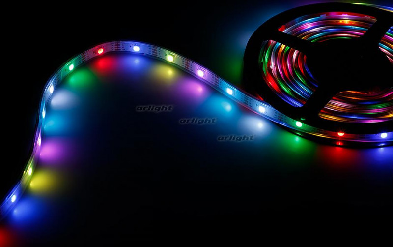 Светодиодная лента Arlight SPI-5000P-RAM 5V RGB (5060, 150 LED x1, 2813) 022570 в Санкт-Петербурге