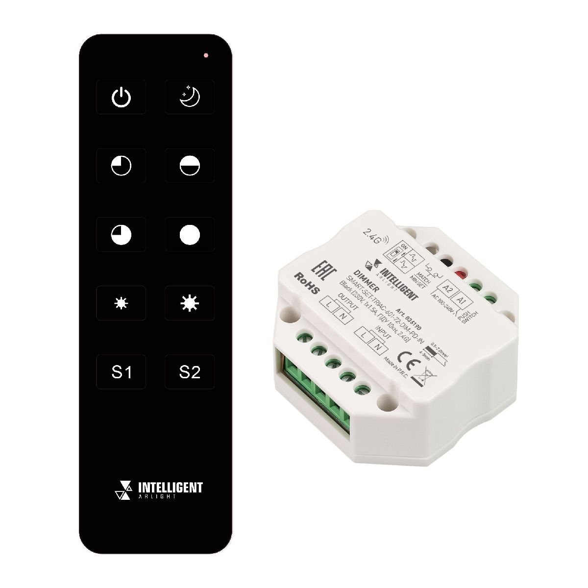 Диммер Arlight SMART-SET-TRIAC-601-72-DIM-PD-IN Black (230V, 1x1.5A, ПДУ 10кн, 2.4G) 036190 в Санкт-Петербурге