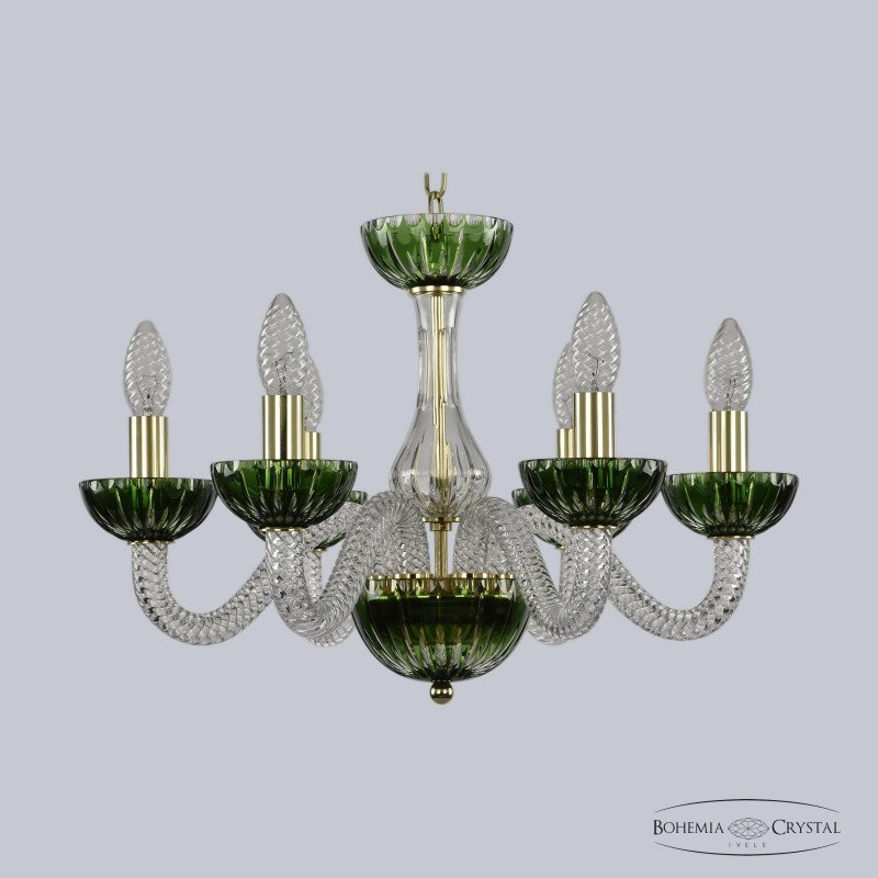 Подвесная люстра Bohemia Ivele Crystal 1308/6/165 G Cl/Clear-Green/H-1K в #REGION_NAME_DECLINE_PP#